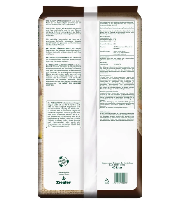 Ziegler Pro Natur Gärtnerkompost, 48 X 40 Liter 5 Ziegler Pro Natur Gärtnerkompost, 48 X 40 Liter – Bild 3