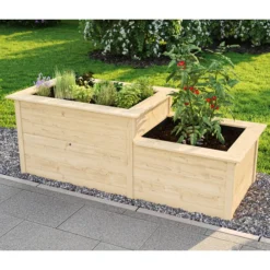 Weka Stufenhochbeet 669, Ca. B218/H81/T82 Cm -Angebote Biohort Store 2065027 WE MO 001 Stufenhochbeet669Natur