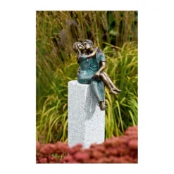 Rottenecker Bronzefigur Paar Junges Glück Auf Granitstele