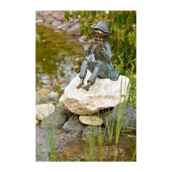 Rottenecker Bronzefigur Junge Til Mit Mundharmonika