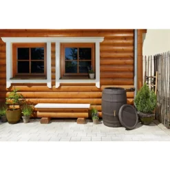 GARANTIA Barrica Regenfass, Braun -Angebote Biohort Store 2535151 WE MO 002 BarricaRegenfass420lbraun