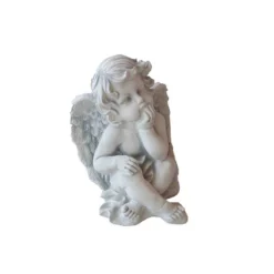 Fantasieco Stein-Engel Sitzend, Ca. B21/H27/T19 Cm