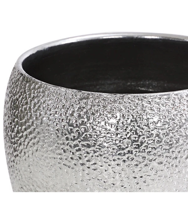 Dehner Keramik-Übertopf Rosella, Bauchig, Silber 6 Dehner Keramik-Übertopf Rosella, Bauchig, Silber – Bild 4