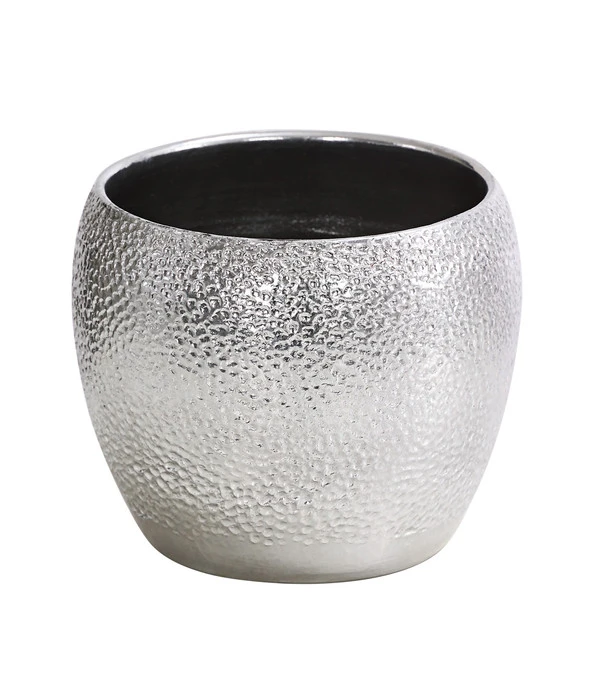 Dehner Keramik-Übertopf Rosella, Bauchig, Silber 3 Dehner Keramik-Übertopf Rosella, Bauchig, Silber