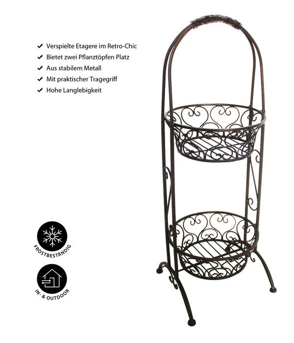 Dehner Metall-Etagere, Ca.Ø28,5/H81 Cm – Bild 2