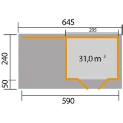 Weka Designhaus 126 B, Gr. 1, Ca. B645/H225/T316 Cm 5 Weka Designhaus 126 B, Gr. 1, Ca. B645/H225/T316 Cm -Angebote Biohort Store 3390085 WE DE 001 GrundrissWekaGartenhausHolzhaus