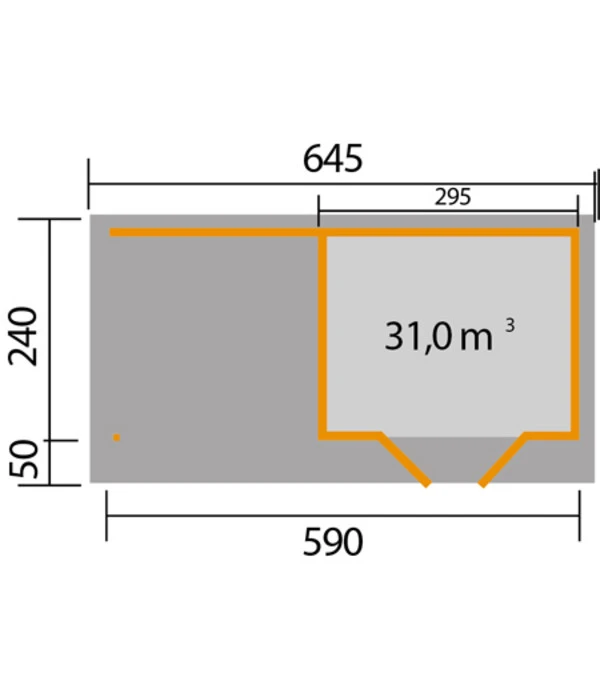 Weka Designhaus 126 B, Gr. 1, Ca. B645/H225/T316 Cm 4 Weka Designhaus 126 B, Gr. 1, Ca. B645/H225/T316 Cm – Bild 2