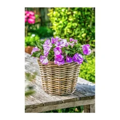 Rattan-Topf, Rund, Grau-braun -Angebote Biohort Store 3679347 3679362 3679578 WE MO 007 RattanTopfbraunBlumentopf