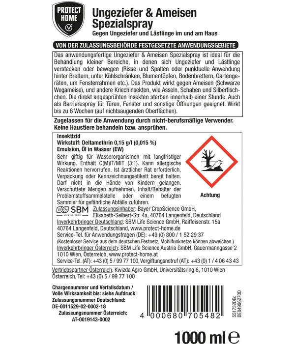 PROTECT HOME Forminex Ungeziefer & Ameisen Spezialspray, 1 Liter 4 PROTECT HOME Forminex Ungeziefer & Ameisen Spezialspray, 1 Liter – Bild 2