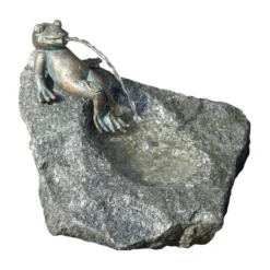 Rottenecker Granit-Gartenbrunnen Frosch Heinrich, Ø 55 X 60 Cm