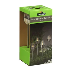 Dehner Solar-Edelstahlleuchte, 4er-Set -Angebote Biohort Store 4034195 WE FS 004 DehnerSolarEdelstahlleuchte4erSet