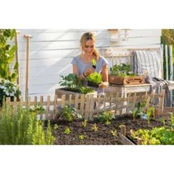 Holz-Naturbeetzaun, Natur, 100 X 25-45 Cm -Angebote Biohort Store 4076915 WE MO 002 Naturbeetzaun natur