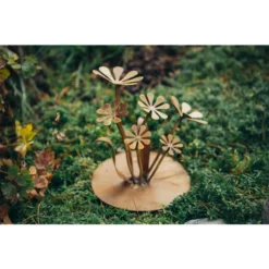 Ferrum Metall-Gänseblümchen Auf Platte, Ø 20 Cm X 24 Cm, Rost