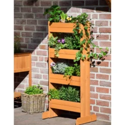 Dobar Vertikalbeet Mit 4 Pflanzkästen, Ca. B55/H125/T40 Cm -Angebote Biohort Store 4155164 WE MO 004 DobarVertikalbeetMit4Pflanzkaesten