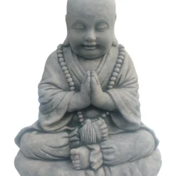 Denscho Stein-Mönch Auf Kissen, Ca B35/H23/T33 Cm