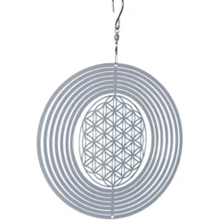 NATURE'S MELODY Windspiel Cosmo Blume Des Lebens, Ø 20 X 29,3 Cm, Silber