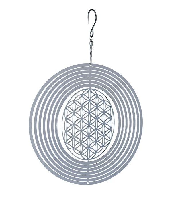 NATURE'S MELODY Windspiel Cosmo Blume Des Lebens, Ø 20 X 29,3 Cm, Silber 3 NATURE'S MELODY Windspiel Cosmo Blume Des Lebens, Ø 20 X 29,3 Cm, Silber