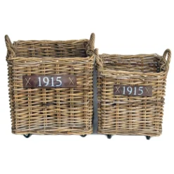 Van Der Leeden Rattan-Holzkorb, Quadratisch, Grau-braun -Angebote Biohort Store 4348553 WE DE 002 RattanHolzkorb