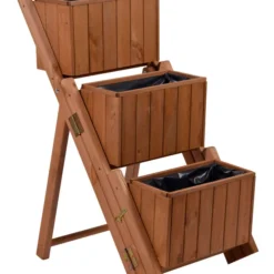 Dobar Holz-Pflanztreppe Klappbar, Ca. B41/H85/T55 Cm