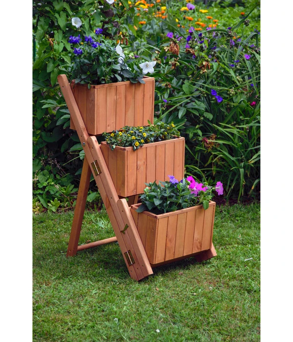 Dobar Holz-Pflanztreppe Klappbar, Ca. B41/H85/T55 Cm 5 Dobar Holz-Pflanztreppe Klappbar, Ca. B41/H85/T55 Cm – Bild 3