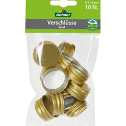 Dehner Schraubverschlüsse Für Flaschen, Gold, 10er-Set