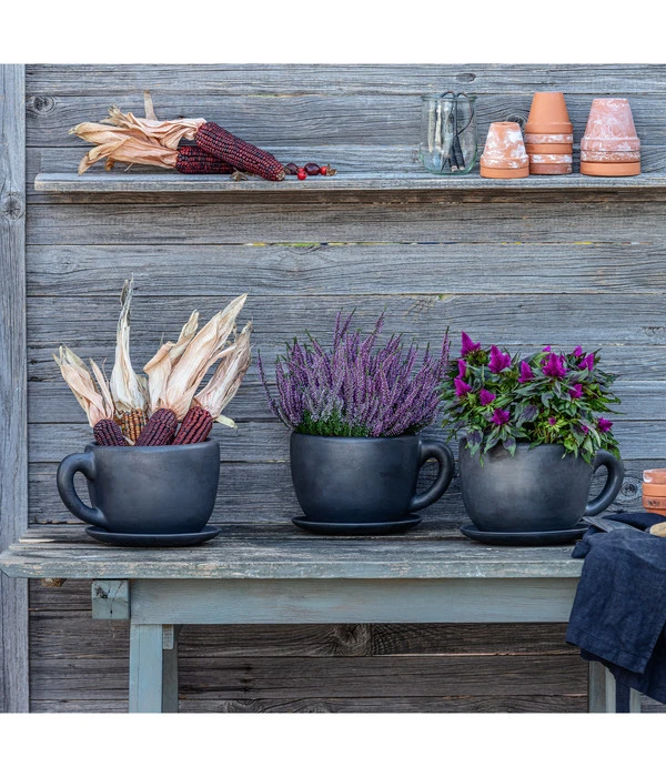 Dehner Keramik-Pflanztasse, Rund, Dunkelgrau, Ca. Ø32 Cm 4 Dehner Keramik-Pflanztasse, Rund, Dunkelgrau, Ca. Ø32 Cm – Bild 2