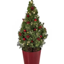 Geschmückter Weihnachtsbaum Antik, Mit Lichterkette, Ca. H70 Cm
