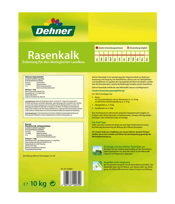Dehner Rasenkalk, 10 Kg 4 Dehner Rasenkalk, 10 Kg – Bild 2