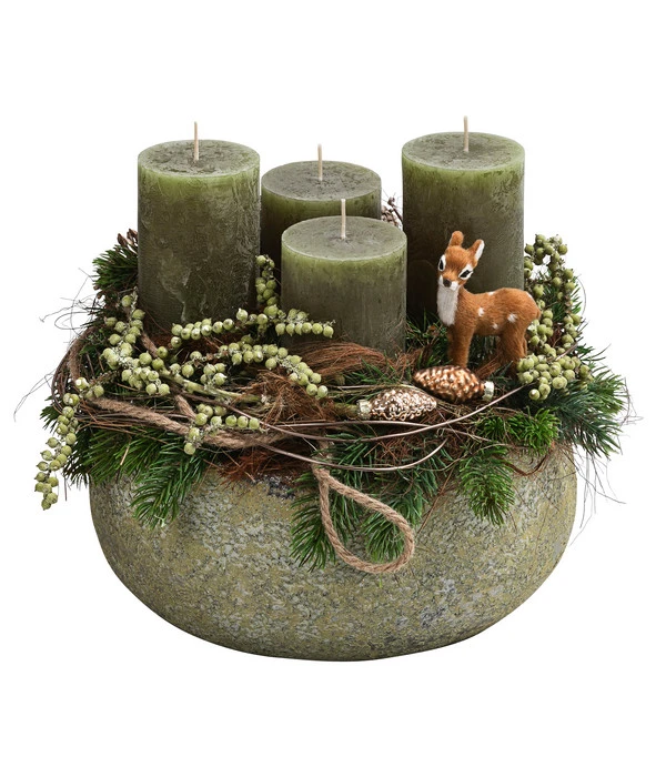 Adventsgesteck Ebony, Ca. Ø33/H26 Cm 3 Adventsgesteck Ebony, Ca. Ø33/H26 Cm