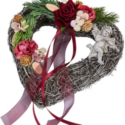 Grabgesteck Eva, Herzförmig, Rot, Ca. B25/H10/T25 Cm