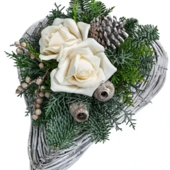 Grabgesteck, Herzförmig, Creme