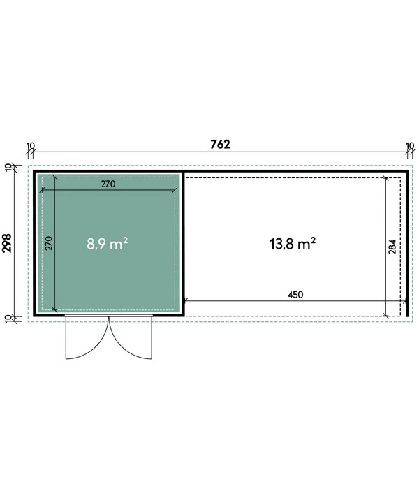 Wolff Finnhaus Gerätehaus Eleganto 3030, Inkl. Lounge Rechts, Ca. B782/H225/T319 Cm 5 Wolff Finnhaus Gerätehaus Eleganto 3030, Inkl. Lounge Rechts, Ca. B782/H225/T319 Cm – Bild 3