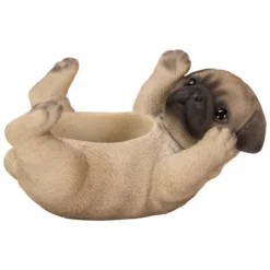 Dehner Polyresin-Mops Topf, Ca. H10 Cm