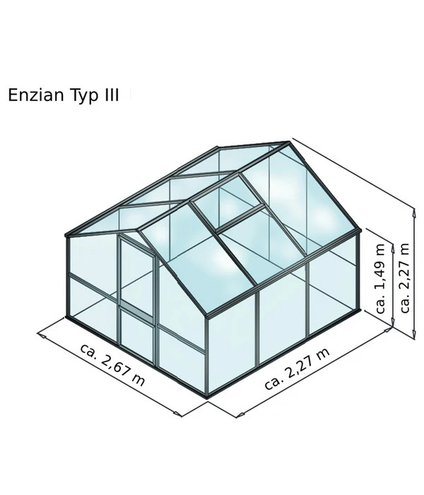 KGT Gewächshaus Enzian III, Ca. B267/H227/T227 Cm 5 KGT Gewächshaus Enzian III, Ca. B267/H227/T227 Cm – Bild 3