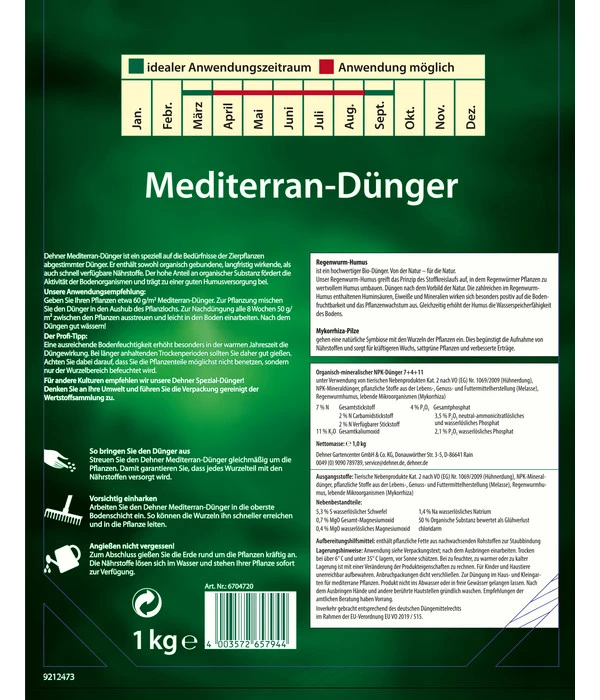 Dehner Mediterran-Dünger, 1 Kg 4 Dehner Mediterran-Dünger, 1 Kg – Bild 2
