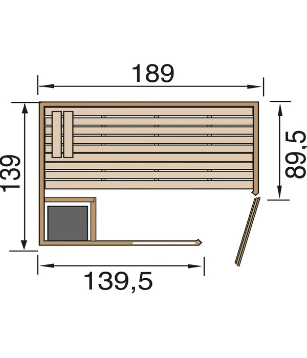 Weka Ecksauna Valida Mit Glastür Und Fenster Inkl. Ofen, Ca. B189/H203,5/T139 Cm 6 Weka Ecksauna Valida Mit Glastür Und Fenster Inkl. Ofen, Ca. B189/H203,5/T139 Cm – Bild 4