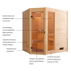 Weka Ecksauna Valida Mit Glastür Und Fenster Inkl. Ofen, Ca. B189/H203,5/T139 Cm 15 Weka Ecksauna Valida Mit Glastür Und Fenster Inkl. Ofen, Ca. B189/H203,5/T139 Cm -Angebote Biohort Store 6914766 WE IG 001 WekaSaunaValidaEck