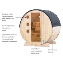 Wolff Finnhaus Saunafass Mini 160 Bausatz, Ca. B205/H215/T160 Cm -Angebote Biohort Store 6927891 WE IG 001 SaunafassMini160BausatzDSschwarz
