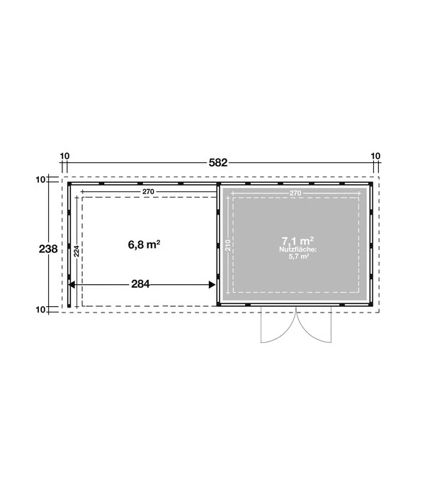 Wolff Finnhaus Metallgerätehaus Eleganto 3024, Inkl. Lounge Links, Ca. B602/H227/T258 Cm 5 Wolff Finnhaus Metallgerätehaus Eleganto 3024, Inkl. Lounge Links, Ca. B602/H227/T258 Cm – Bild 3