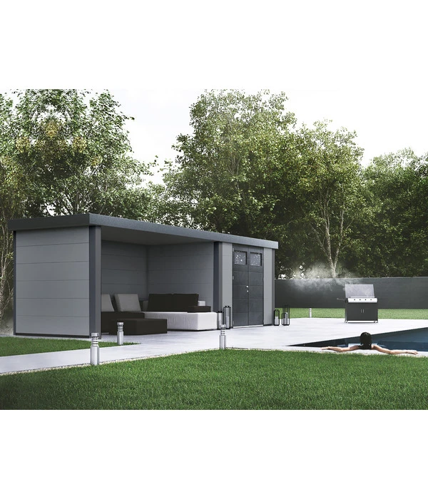 Wolff Finnhaus Metallgerätehaus Eleganto 3024, Inkl. Lounge Links, Ca. B602/H227/T258 Cm 4 Wolff Finnhaus Metallgerätehaus Eleganto 3024, Inkl. Lounge Links, Ca. B602/H227/T258 Cm – Bild 2