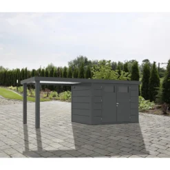 Wolff Finnhaus Metallgerätehaus Eleganto 3024, Inkl. Seitendach Links, Ca. B602/H227/T259 Cm -Angebote Biohort Store 6929491 WE MO 001 FinnhausEleganto