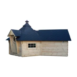 Wolff Finnhaus Gartenhaus Grillkota 9 De Luxe B, Inkl. Saunaanbau, Ca. B426/H364/T624 Cm