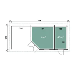 Wolff Finnhaus Gartenhaus Anna 40-A/2, Inkl. Terrasse, Ca. B755/H284/T351 Cm -Angebote Biohort Store 6933774 WE DE 001 FinnhausBBHAnna