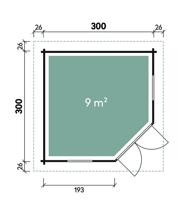 Wolff Finnhaus Gartenhaus Katrin 44-A, Ca. B352/H289/T352 Cm 5 Wolff Finnhaus Gartenhaus Katrin 44-A, Ca. B352/H289/T352 Cm – Bild 3