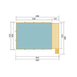 Weka Massivholzpool 595 Gr. 2, Ca. B650/H201/T490 Cm, Folie Hellgrau -Angebote Biohort Store 6950604 WE DE 001 WekaPoolGrundrissNeu