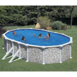 Summer Fun Stahlwandpool-Set, Oval, Steinoptik, Ca. B500/H120/T300 Cm