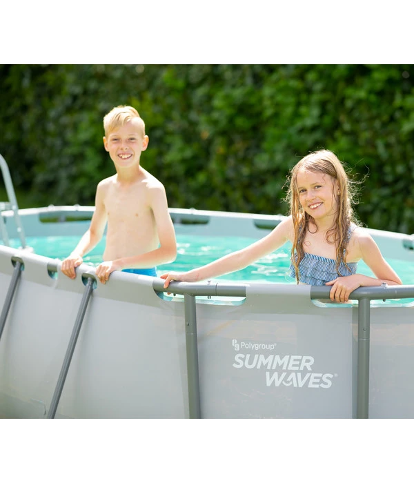 Summer Waves Frame Pool-Set, Oval, Anthrazit 7 Summer Waves Frame Pool-Set, Oval, Anthrazit – Bild 5