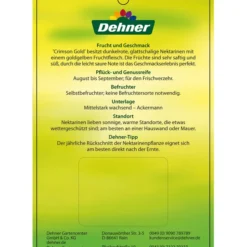 Nektarine 'Crimson Gold' -Angebote Biohort Store 7626005 NektarineCrimsonGold Etikett 2