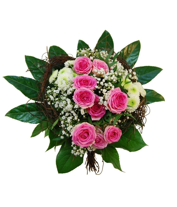 Blumenstrauß Rebenkranz, Ca. Ø32 Cm 3 Blumenstrauß Rebenkranz, Ca. Ø32 Cm