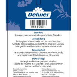 Dehner Gourmet Garten Aubergine, Veredelt 11 Dehner Gourmet Garten Aubergine, Veredelt -Angebote Biohort Store 8830051 GGAubergineCarmen Etikett 2